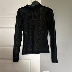 MESH SEE THROUGH BLACK TOP H&M